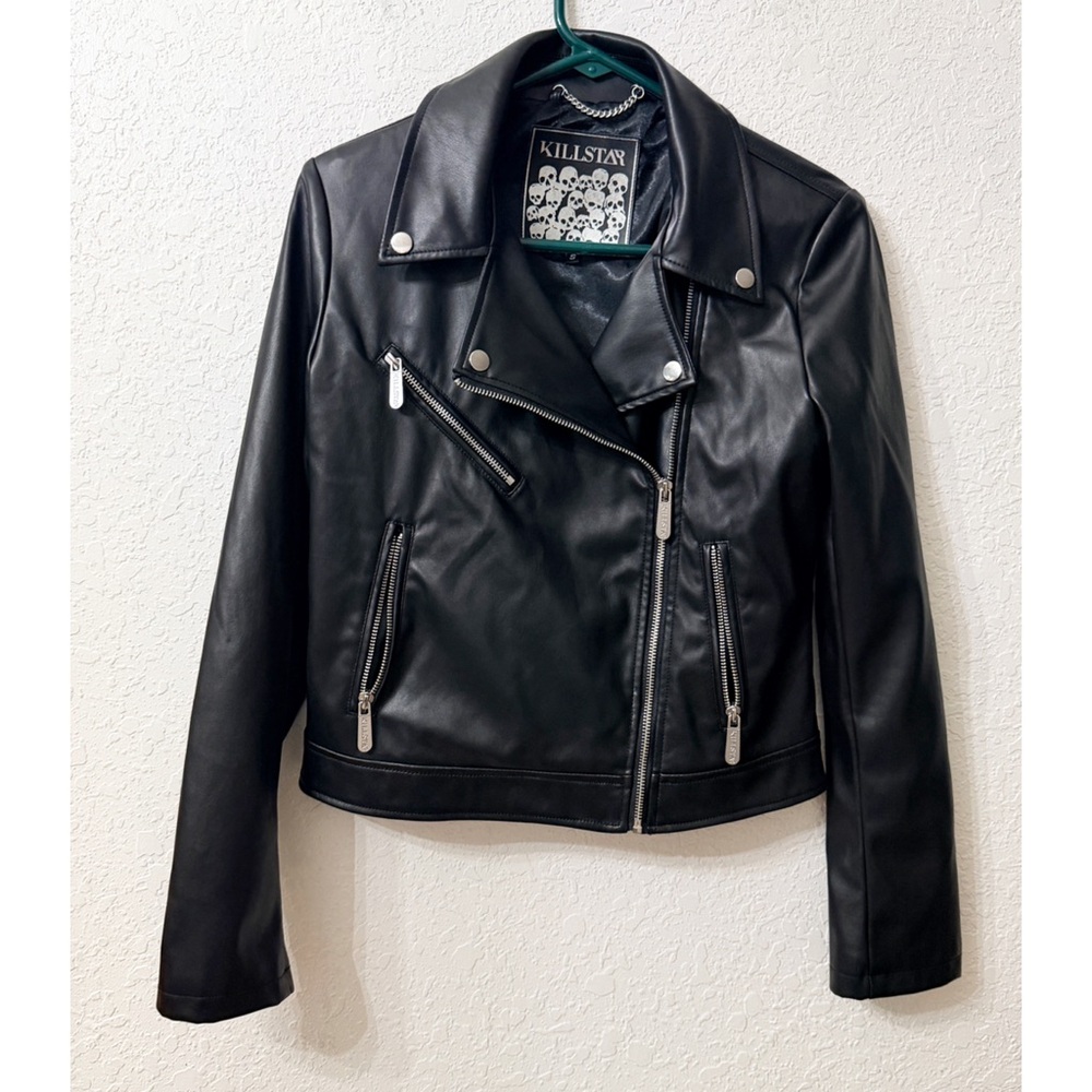 Killstar Night Wrath Biker Jacket Vegan Leather Jacket - S